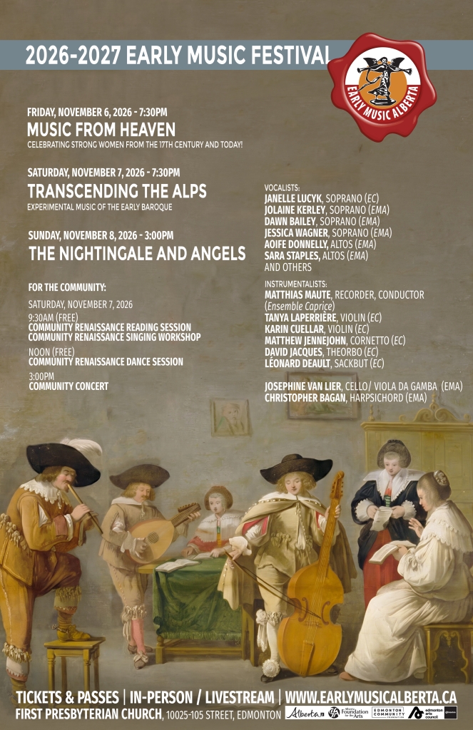 Early Music Alberta: The Nightingale and Angels — official programme poster